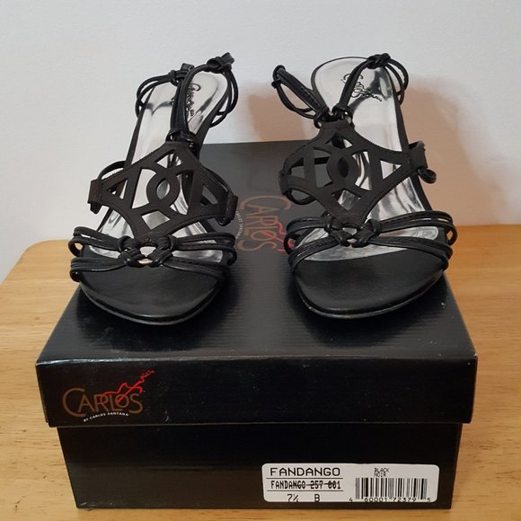 Carlos Santana fandango black heels sandals - Picture 3 of 7